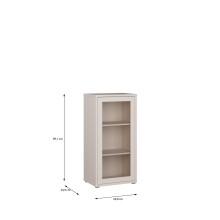 Vitrine >ALICE SPRINGS< in Sand / Glas - 49,8x99,1x34,9cm (BxHxT)