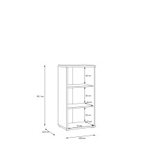 Vitrine >ALICE SPRINGS< in Sand / Glas - 49,8x99,1x34,9cm (BxHxT)