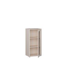 Vitrine >ALICE SPRINGS< in Sand / Glas - 49,8x99,1x34,9cm (BxHxT)