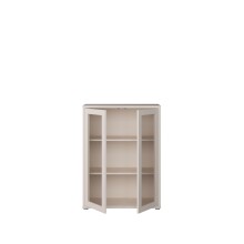 Vitrine >ALICE SPRINGS< in Sand / Glas - 74,5x99,1x34,9cm (BxHxT)