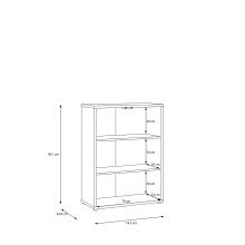 Vitrine >ALICE SPRINGS< in Sand / Glas - 74,5x99,1x34,9cm (BxHxT)