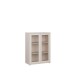 Vitrine >ALICE SPRINGS< in Sand / Glas - 74,5x99,1x34,9cm (BxHxT)