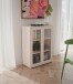 Vitrine >ALICE SPRINGS< in Sand / Glas - 74,5x99,1x34,9cm (BxHxT)