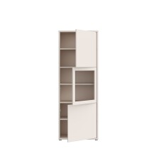 Stauraumvitrine >ALICE SPRINGS< in Sand / Glas - 64,8x179,1x44cm (BxHxT)