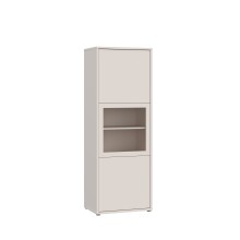Stauraumvitrine >ALICE SPRINGS< in Sand / Glas - 64,8x179,1x44cm (BxHxT)