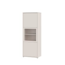 Stauraumvitrine >ALICE SPRINGS< in Sand / Glas - 64,8x179,1x44cm (BxHxT)