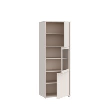 Stauraumvitrine >ALICE SPRINGS< in Sand / Glas - 64,8x179,1x44cm (BxHxT)