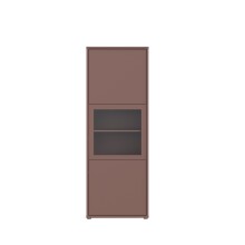 Stauraumvitrine >ALICE SPRINGS< in Terrakotta / Glas - 64,8x179,1x44cm (BxHxT)