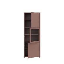 Stauraumvitrine >ALICE SPRINGS< in Terrakotta / Glas - 64,8x179,1x44cm (BxHxT)