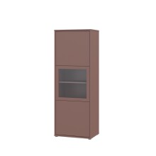 Stauraumvitrine >ALICE SPRINGS< in Terrakotta / Glas - 64,8x179,1x44cm (BxHxT)