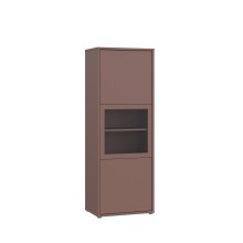 Stauraumvitrine >ALICE SPRINGS< in Terrakotta / Glas - 64,8x179,1x44cm (BxHxT)