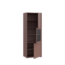 Stauraumvitrine >ALICE SPRINGS< in Terrakotta / Glas - 64,8x179,1x44cm (BxHxT)