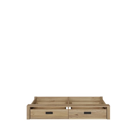 Bettschubkasten >JYTANA< in Mauvella Eiche Dekor - 128,2x21,2x91,5cm (BxHxT)