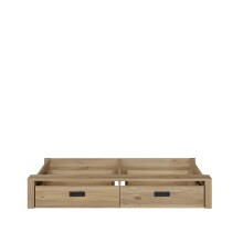 Bettschubkasten >JYTANA< in Mauvella Eiche Dekor - 128,2x21,2x91,5cm (BxHxT)