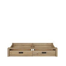 Bettschubkasten >JYTANA< in Mauvella Eiche Dekor - 128,2x21,2x91,5cm (BxHxT)