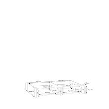 Bettschubkasten >JYTANA< in Mauvella Eiche Dekor - 128,2x21,2x91,5cm (BxHxT)