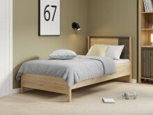 Bett >JYTANA< in Mauvella Eiche Dekor - 97,9x89,7x206,9cm (BxHxT)