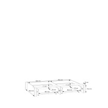 Bett >JYTANA< (inkl. Schubkästen) Eiche Dekor - 97,9x89,7x206,9cm (BxHxT)