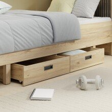 Bett >JYTANA< (inkl. Schubkästen) Eiche Dekor - 97,9x89,7x206,9cm (BxHxT)