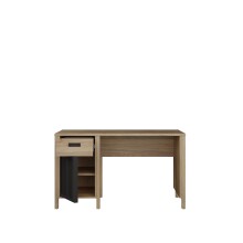 Schreibtisch >JYTANA< in Mauvella Eiche Dekor / Schwarz - 125x72,3x56,5 (BxHxT)
