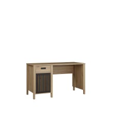 Schreibtisch >JYTANA< in Mauvella Eiche Dekor / Schwarz - 125x72,3x56,5 (BxHxT)