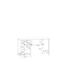 Schreibtisch >JYTANA< in Mauvella Eiche Dekor / Schwarz - 125x72,3x56,5 (BxHxT)