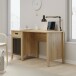 Schreibtisch >JYTANA< in Mauvella Eiche Dekor / Schwarz - 125x72,3x56,5 (BxHxT)