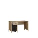 Schreibtisch >JYTANA< in Mauvella Eiche Dekor / Schwarz - 125x72,3x56,5 (BxHxT)