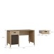 Schreibtisch >JYTANA< in Mauvella Eiche Dekor / Schwarz - 125x72,3x56,5 (BxHxT)
