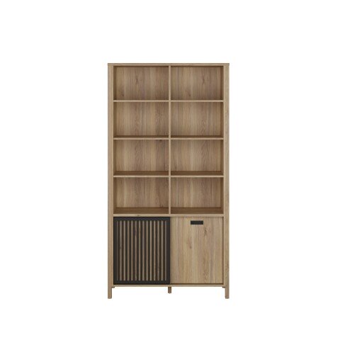 Regal >JYTANA< in Mauvella Eiche Dekor - 103,4x200,3x40,3cm (BxHxT)