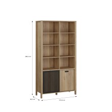 Regal >JYTANA< in Mauvella Eiche Dekor - 103,4x200,3x40,3cm (BxHxT)