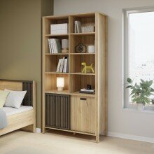 Regal >JYTANA< in Mauvella Eiche Dekor - 103,4x200,3x40,3cm (BxHxT)