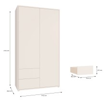 Garderobenschrank >ALICE SPRINGS< in Sand - 114,5x214,3x60cm (BxHxT)
