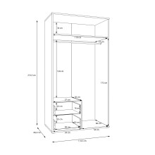Garderobenschrank >ALICE SPRINGS< in Sand - 114,5x214,3x60cm (BxHxT)