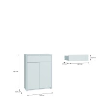 Schuhkommode >ALICE SPRINGS< in Secret grey - 74,5x99,1x34,9cm (BxHxT)