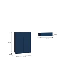 Schuhkommode >ALICE SPRINGS< in Nachtblau - 74,5x99,1x34,9cm (BxHxT)