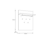 Garderobenpaneel >BOHOL< in Eiche Dekor / Cabezone - 86,5x105,6x30cm (BxHxT)