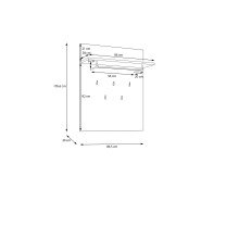 Garderobenpaneel >BOHOL< in Eiche Dekor / Cabezone - 86,5x105,6x30cm (BxHxT)