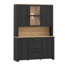 Buffet >BOHOL< in Eiche Dekor / Cabezone - 146,1x205,4x42cm (BxHxT)