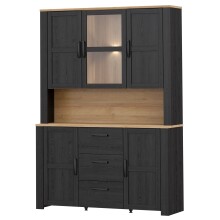 Buffet >BOHOL< in Eiche Dekor / Cabezone - 146,1x205,4x42cm (BxHxT)