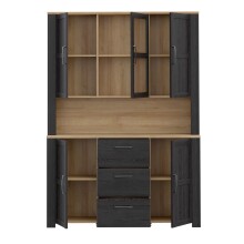 Buffet >BOHOL< in Eiche Dekor / Cabezone - 146,1x205,4x42cm (BxHxT)