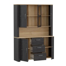 Buffet >BOHOL< in Eiche Dekor / Cabezone - 146,1x205,4x42cm (BxHxT)