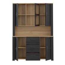 Buffet >BOHOL< in Eiche Dekor / Cabezone - 146,1x205,4x42cm (BxHxT)