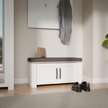 Schuhbank >BOHOL< in Eiche Dekor / Sibiu - 86,5x45x42cm (BxHxT)