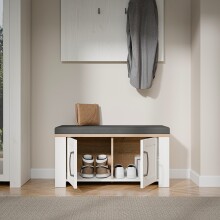 Schuhbank >BOHOL< in Eiche Dekor / Sibiu - 86,5x45x42cm (BxHxT)