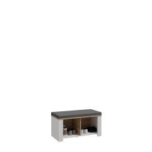 Schuhbank >BOHOL< in Eiche Dekor / Sibiu - 86,5x45x42cm (BxHxT)