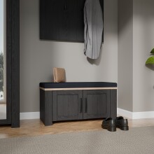 Schuhbank >BOHOL< in Eiche Dekor / Cabezone - 86,5x45x42cm (BxHxT)