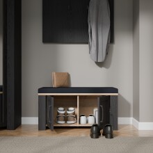 Schuhbank >BOHOL< in Eiche Dekor / Cabezone - 86,5x45x42cm (BxHxT)