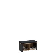 Schuhbank >BOHOL< in Eiche Dekor / Cabezone - 86,5x45x42cm (BxHxT)