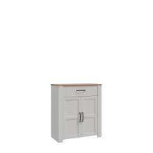 Schuhkommode >BOHOL< in Eiche Dekor / Sibiu - 86,4x99,3x42cm (BxHxT)